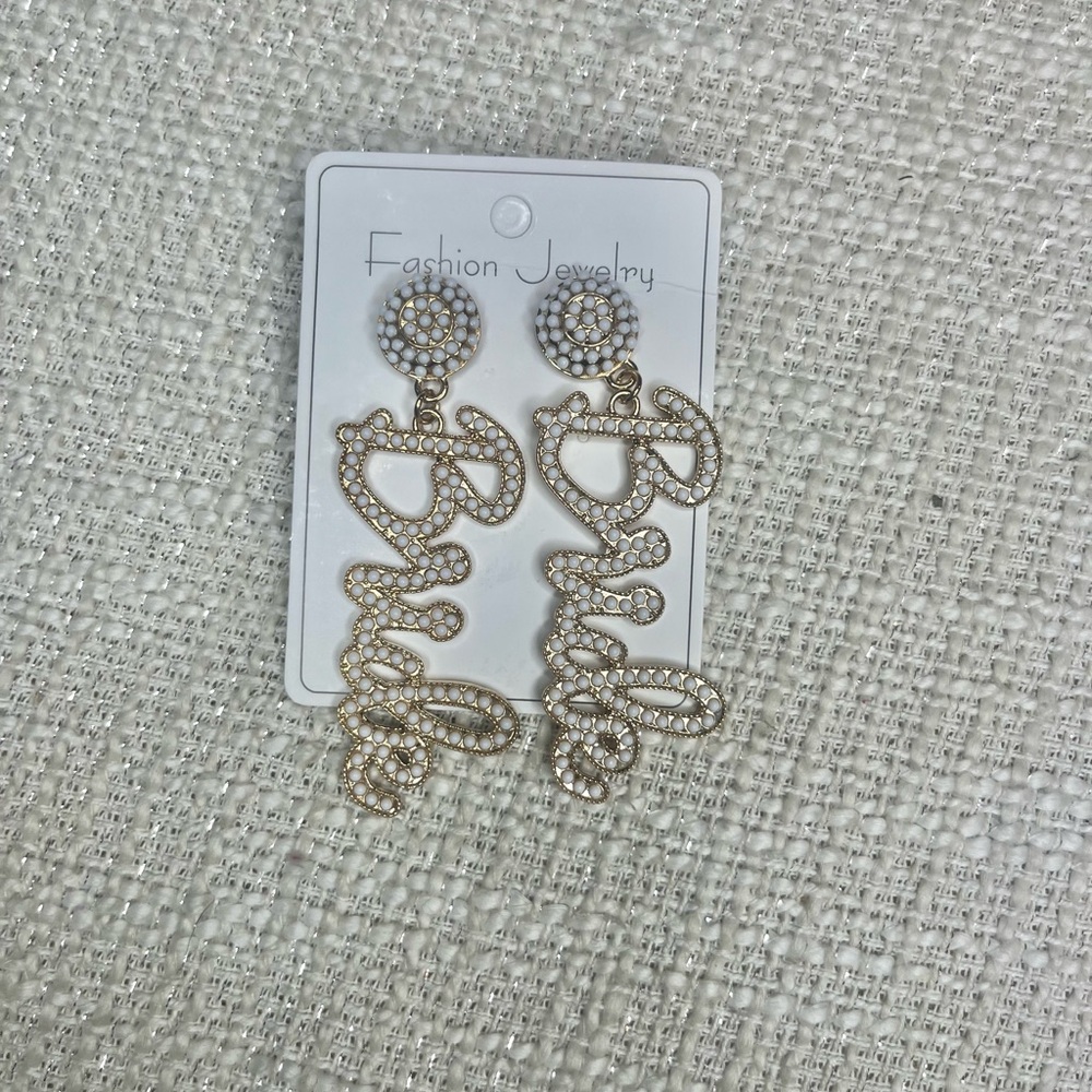 Fashion Jewelry Gold 'Bride' Earrings